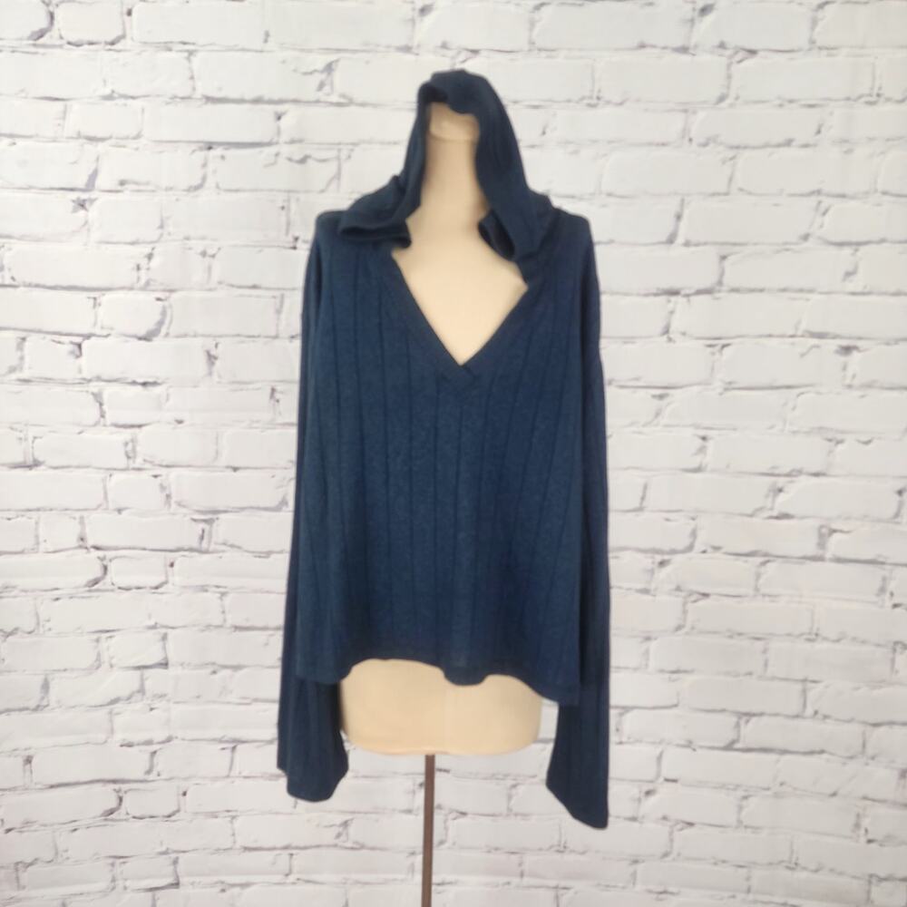 Athleta Sweater Hoodie Harmony Heather Ribbed Sweatshirt Womens XL Oversized - Picture 1 of 10
